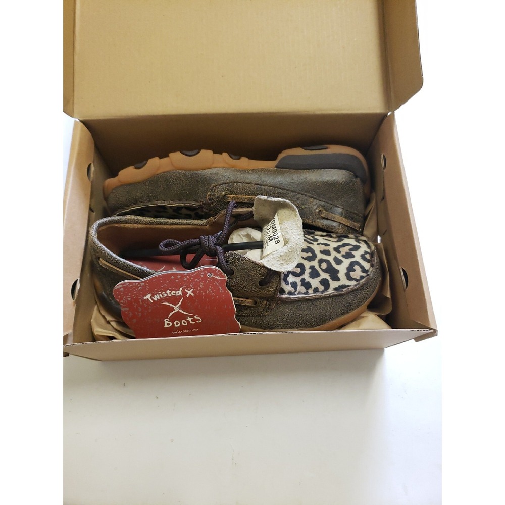 Cowkid's Twisted X Boots YDM0028 Kid's Driving Mocs D Toe 13 1/2 USA